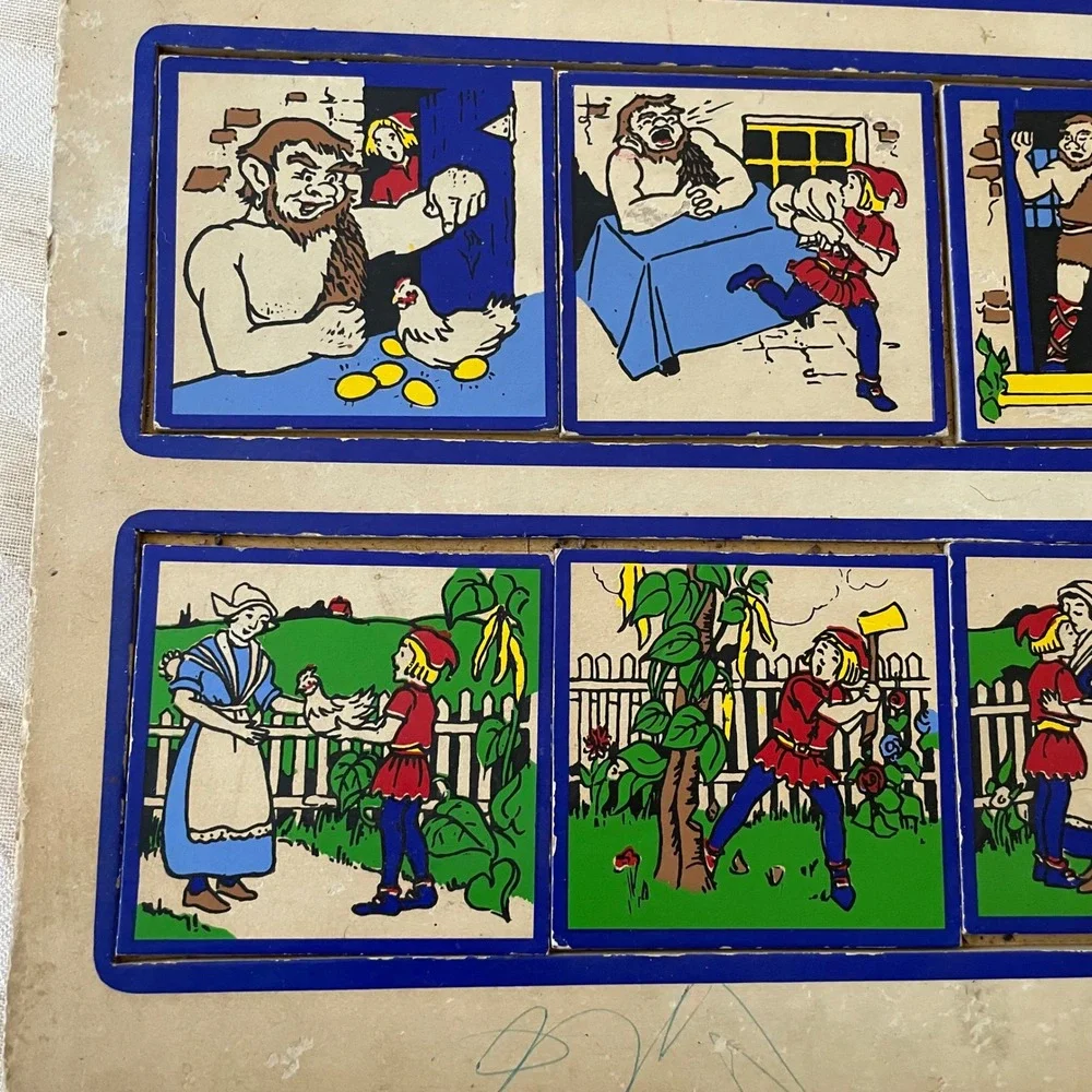 Vintage See-Quees by Judy Jack and the Beanstalk Wooden Sequence Puzzle 110124